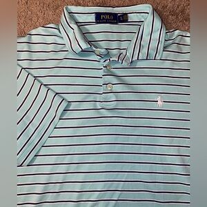 Polo Ralph Lauren Mens Size XL Polo Green Striped Golf Beach Coast Shirt Top